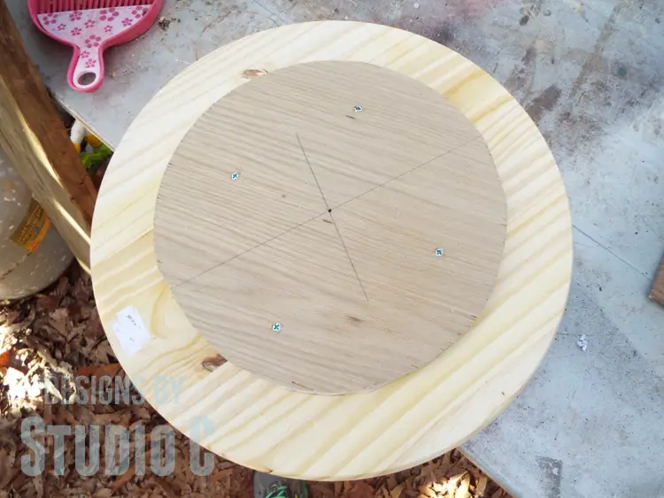 DIY Furniture Plans to Build a Knock-Off Spool Side Table - Top & Bottom Circles