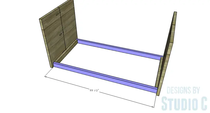 DIY Furniture Plans to Build an Easy Storage Bench-Lower Stretchers