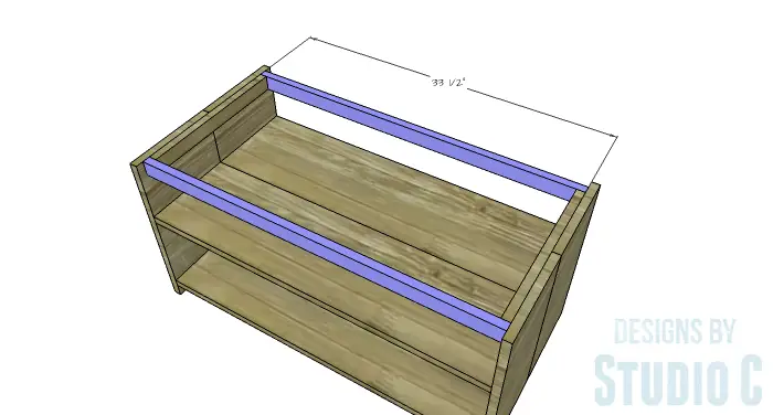 DIY Furniture Plans to Build an Easy Storage Bench-Top Stretchers