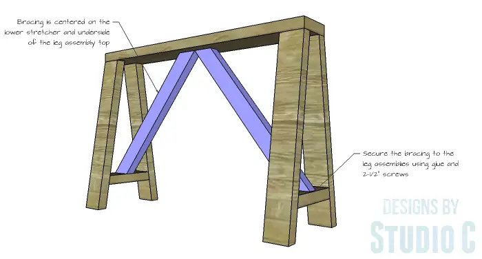 DIY Furniture Plans to Build a Truss-Leg Dining Table-Bracing 2