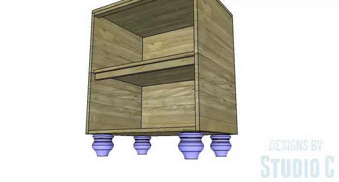 DIY Furniture Plans to Build a Swivel Top Media Cabinet-Feet