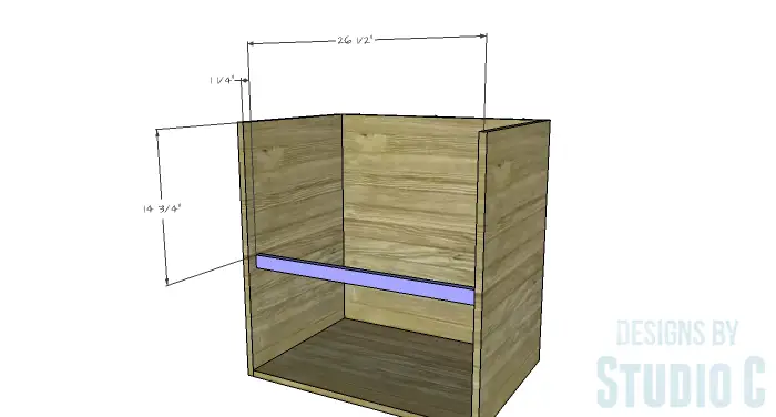 DIY Furniture Plans to Build a Swivel Top Media Cabinet-Middle Stretcher