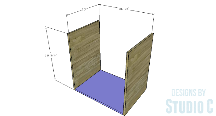 DIY Furniture Plans to Build a Swivel Top Media Cabinet-Sides & Bottom