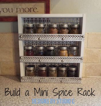 DIY Spice Rack from Hobby Lobby & Target + 4 oz Ball Canning Jars for Spices  