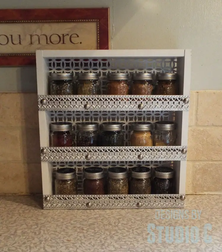 DIY Furniture Plans to Build a Mini Spice Rack - Completed