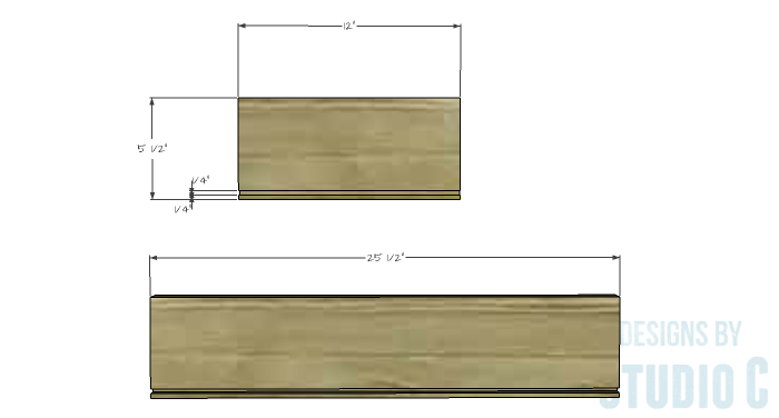 DIY Furniture Plans to Build an Evan Dresser - Large Drawer 1