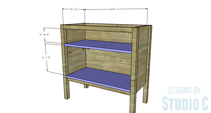 DIY Furniture Plans to Build an Evan Dresser - Shelves