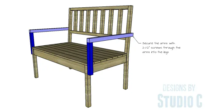 DIY Furniture Plans to Build a Maya Bench - Arms 2