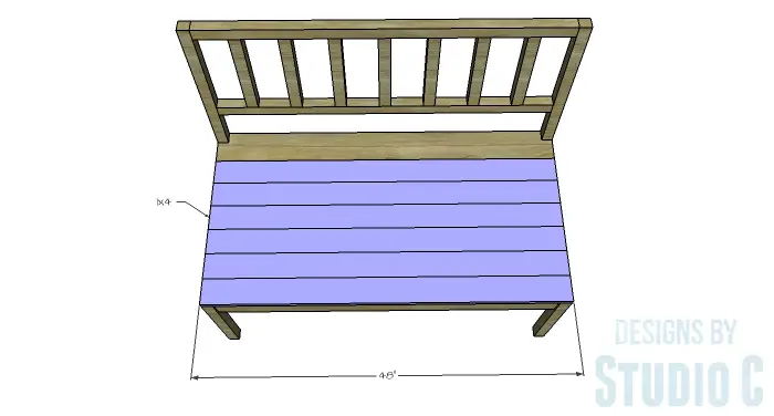 DIY Furniture Plans to Build a Maya Bench - Seat Slats 2