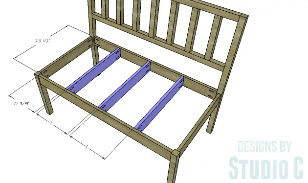 DIY Furniture Plans to Build a Maya Bench - Seat Supports