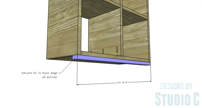DIY Furniture Plans to Build a Squared Bookcase - Bottom Support
