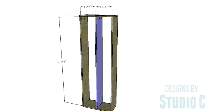 DIY Furniture Plans to Build a Squared Bookcase - Divider