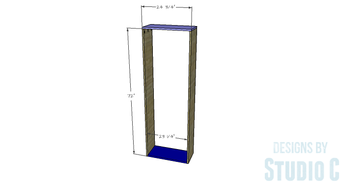 DIY Furniture Plans to Build a Squared Bookcase - Outer Box