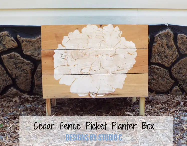 DIY Furniture Plans to Build a Cedar Fence Picket Planter Box - Featured Front View