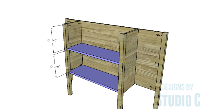 DIY Furniture Plans to Build a Demilune Console Table - Shelves 2
