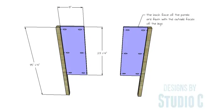 DIY Furniture Plans to Build a Demilune Console Table - Side Panels 1