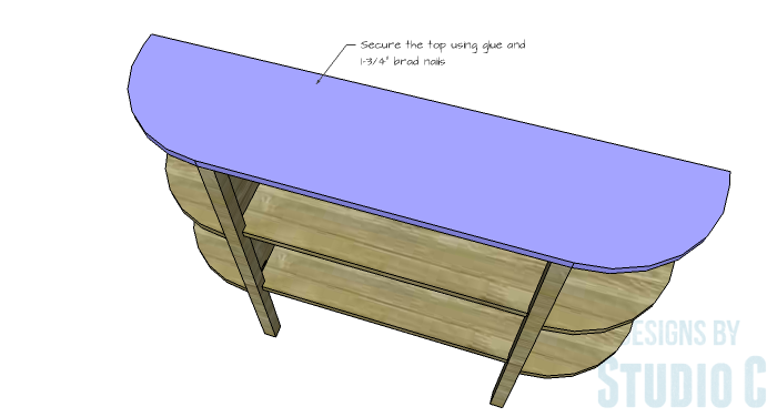 DIY Furniture Plans to Build a Demilune Console Table - Top 2