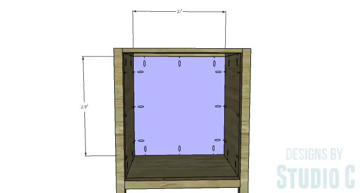 DIY Furniture Plans to Build a Diamond Single Door Cabinet - Back