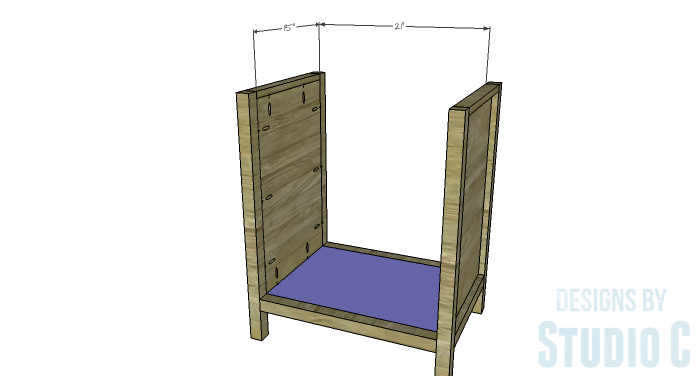 DIY Furniture Plans to Build a Diamond Single Door Cabinet - Bottom