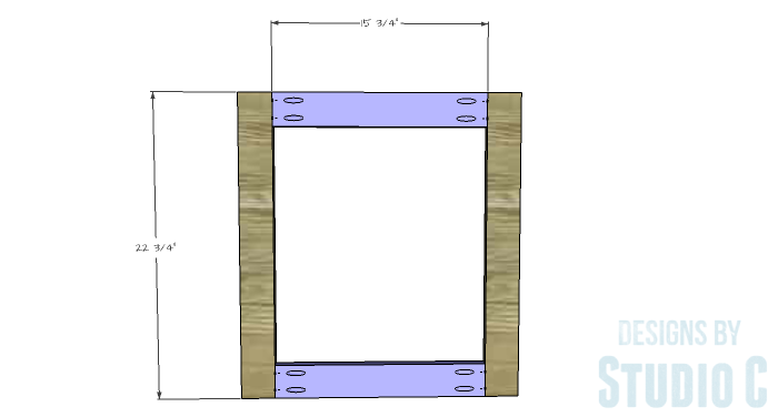 DIY Furniture Plans to Build a Diamond Single Door Cabinet - Door 1