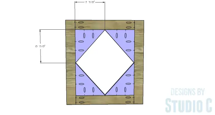 DIY Furniture Plans to Build a Diamond Single Door Cabinet - Door 2