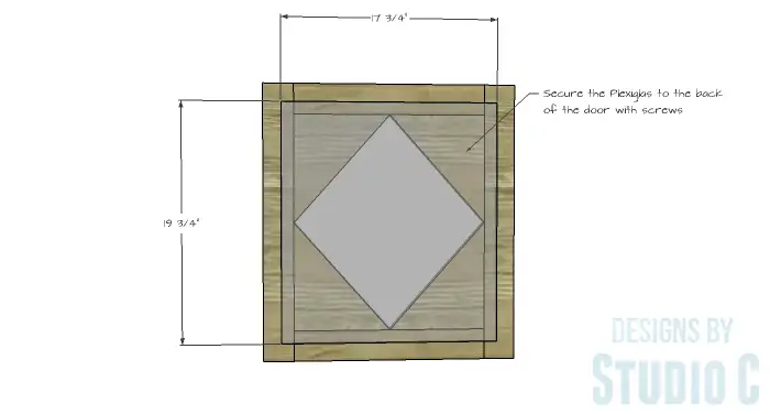 DIY Furniture Plans to Build a Diamond Single Door Cabinet - Door 3