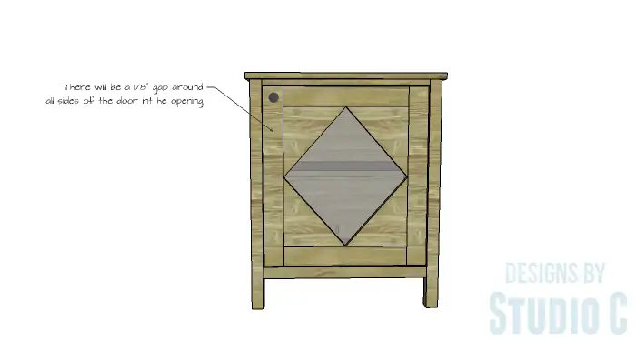 DIY Furniture Plans to Build a Diamond Single Door Cabinet - Door 4