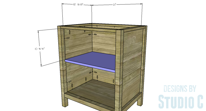 DIY Furniture Plans to Build a Diamond Single Door Cabinet - Shelf