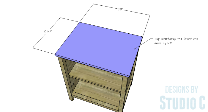 DIY Furniture Plans to Build a Diamond Single Door Cabinet - Top