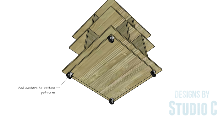 DIY Furniture Plans to Build a Mod Storage Table on Casters - Casters