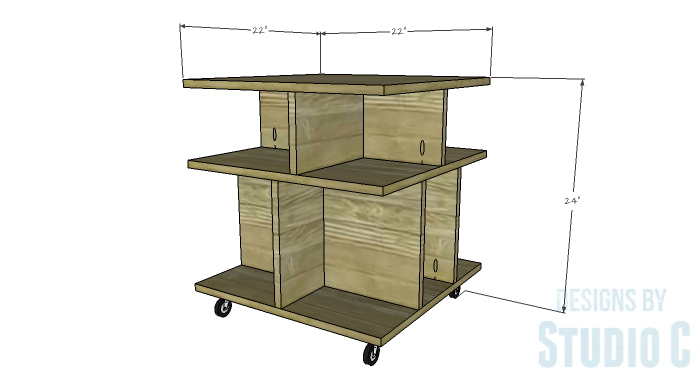 DIY Furniture Plans to Build a Mod Storage Table on Casters