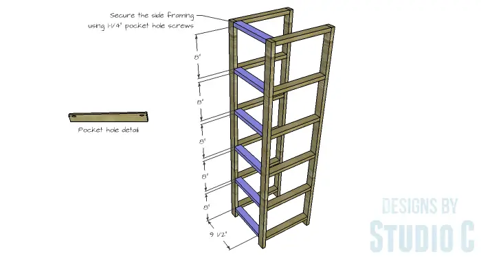 DIY Furniture Plans to Build a Crate Storage Tower - Side Framing 1
