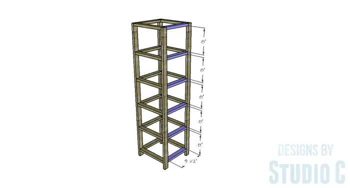 DIY Furniture Plans to Build a Crate Storage Tower - Side Framing 2
