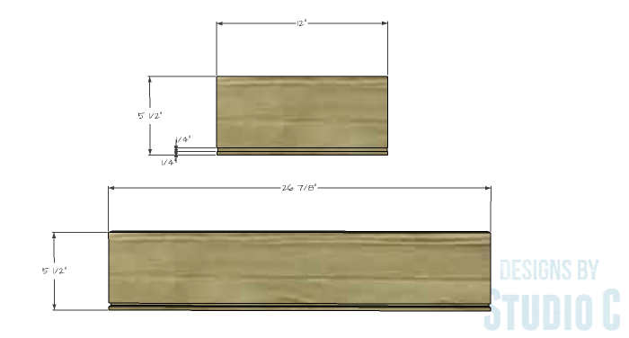 DIY Furniture Plans to Build an Open Bookcase with Drawers - Drawers 1