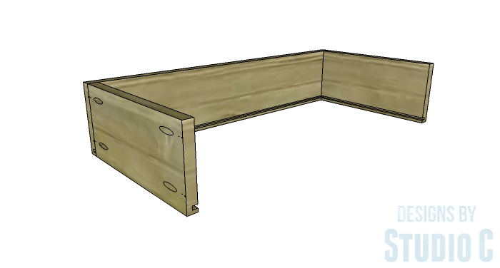 DIY Furniture Plans to Build an Open Bookcase with Drawers - Drawers 2