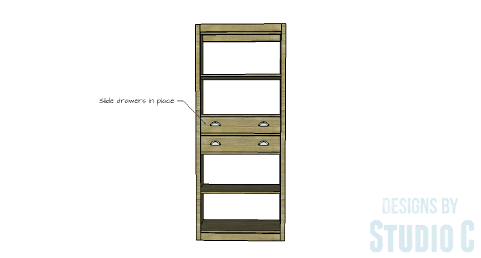 DIY Furniture Plans to Build an Open Bookcase with Drawers - Drawers 5