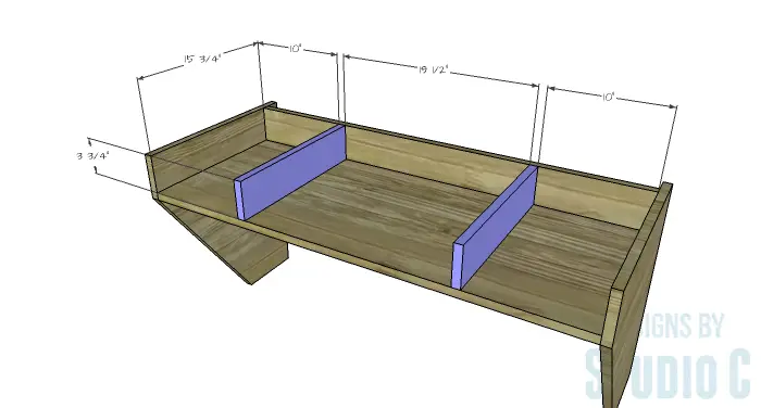 DIY Furniture Plans to Build a Wide Floating Desk - Dividers