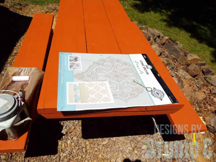 DIY Picnic Table Makeover - Prepping for Stencil