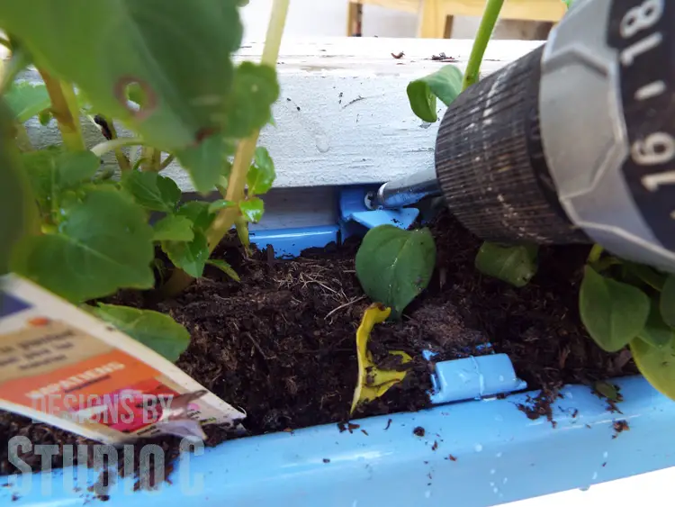 DIY Rain Gutter Planter - Mounting with Screws