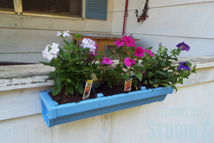 DIY Rain Gutter Planter - Angled View