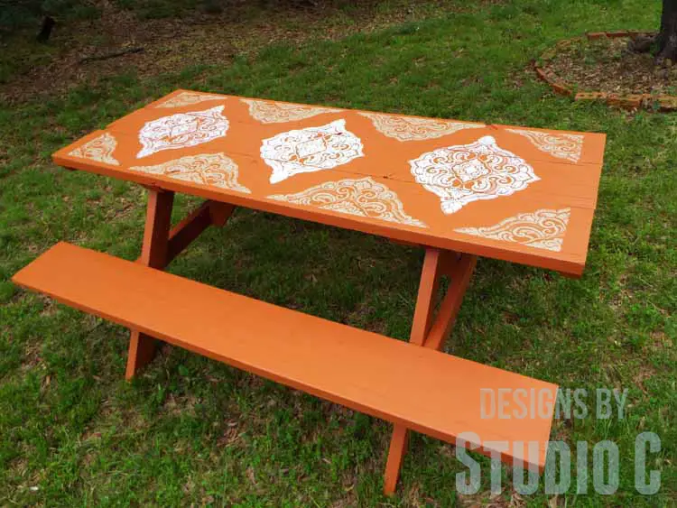 DIY Picnic Table Makeover - Top View