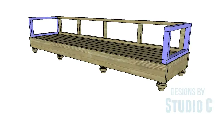 DIY Furniture Plans to Build a Long Outdoor Sofa - Arm Frame 2