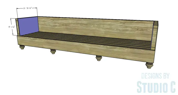 DIY Furniture Plans to Build a Long Outdoor Sofa - Inner Arm Panel
