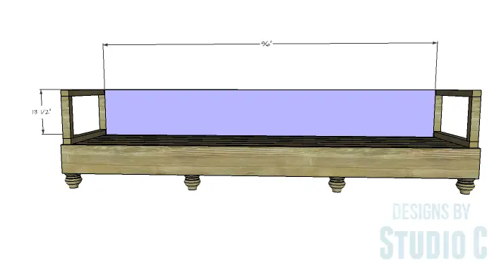 DIY Furniture Plans to Build a Long Outdoor Sofa - Inner Back Panel