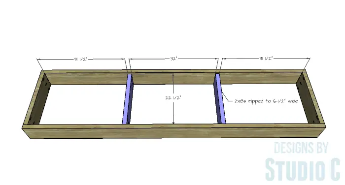 DIY Furniture Plans to Build a Long Outdoor Sofa - Seat Frame Supports