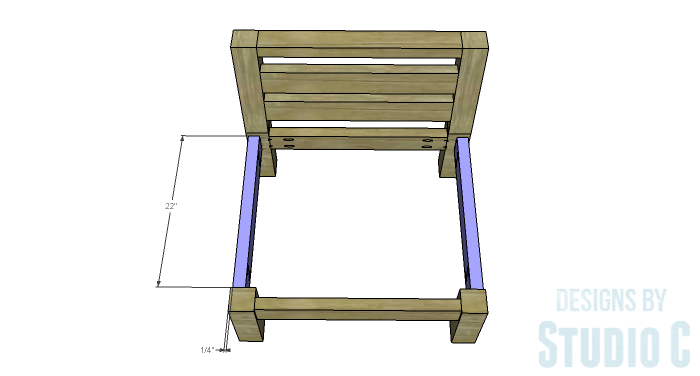 DIY Furniture Plans to Build a Low Slung Chair with Slatted Seat - Seat Sides