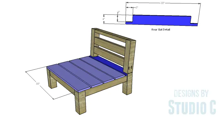 DIY Furniture Plans to Build a Low Slung Chair with Slatted Seat - Slats