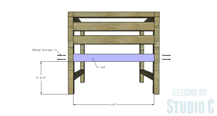 DIY Furniture Plans to Build a Modern Outdoor Chair - Rear Stretcher