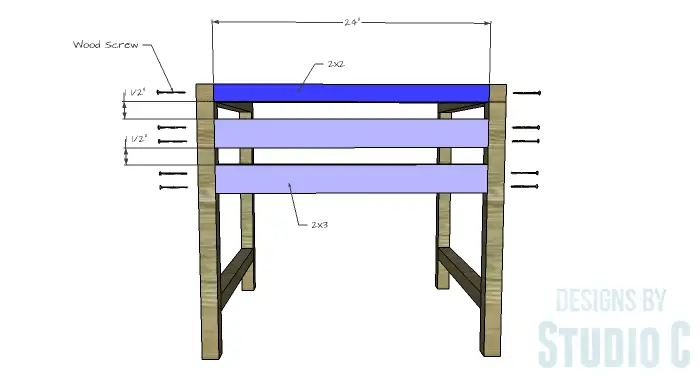 DIY Furniture Plans to Build a Modern Outdoor Chair - Upper Back