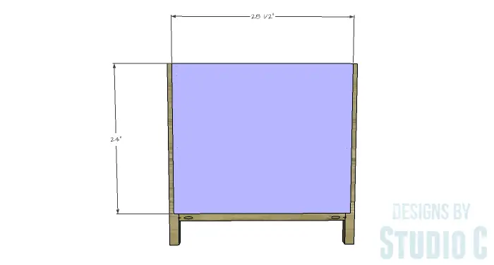 DIY Furniture Plans to Build an Open Shelf Sideboard - Back